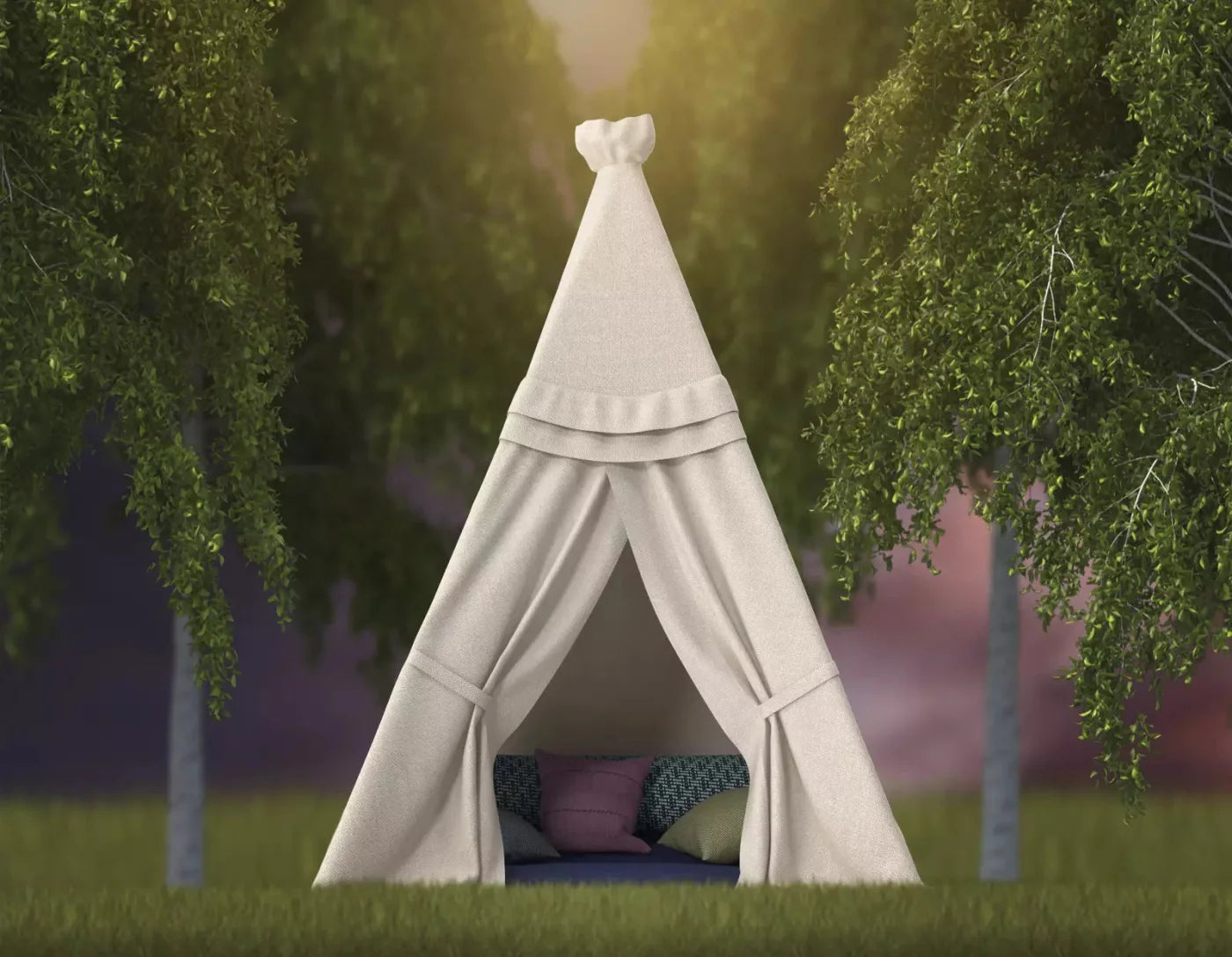 Tee Pee Fun 8X6 Fleece ( 96 X 72 Inch ) Backdrop