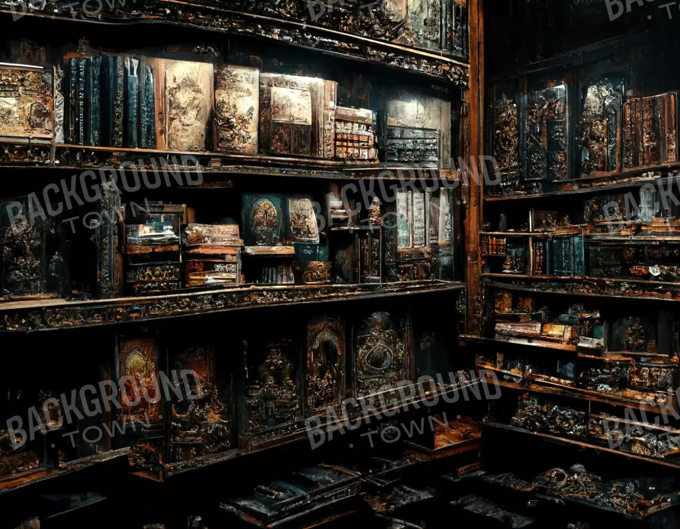 The Crypt Library 8’X6’ Fleece (96 X 72 Inch) Backdrop