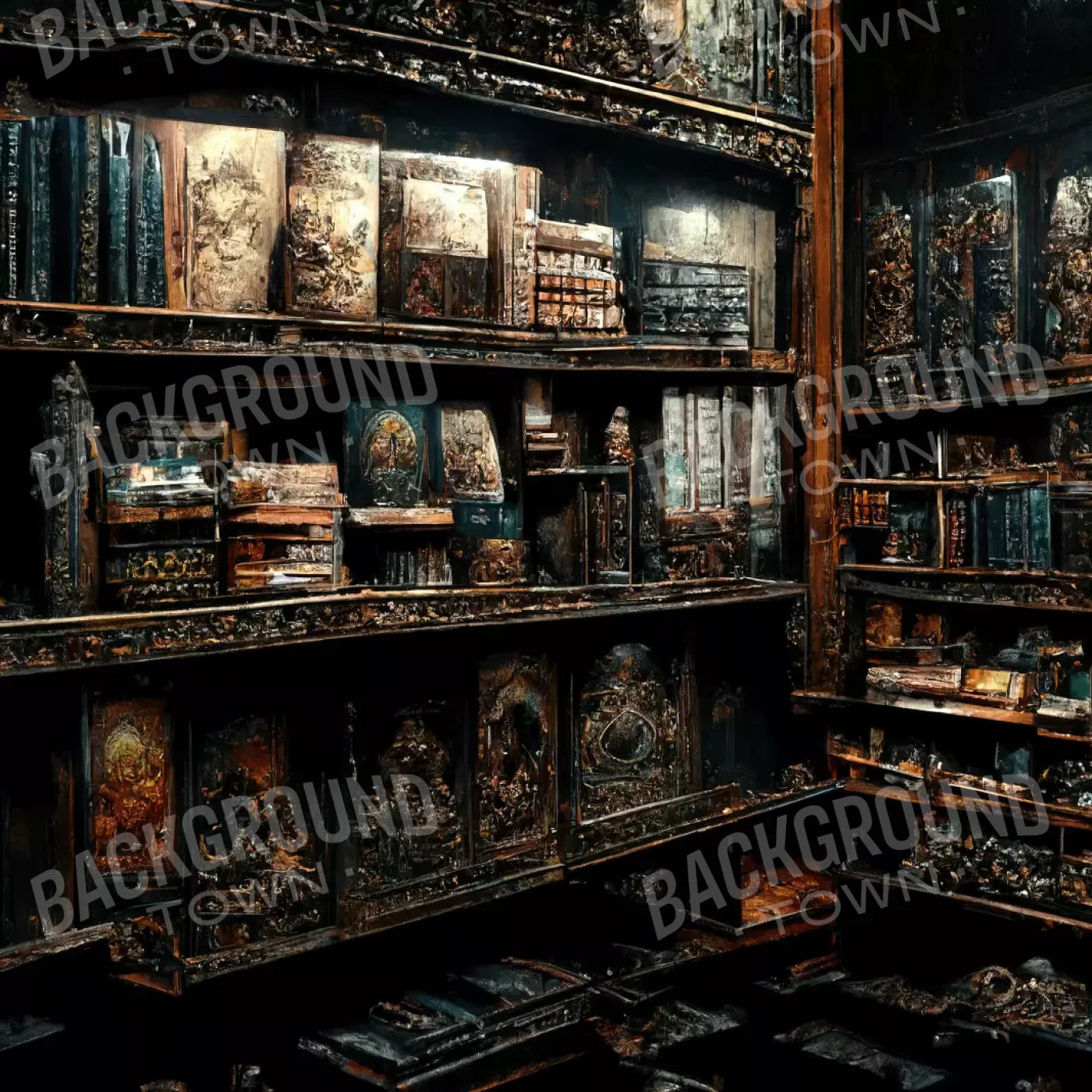 The Crypt Library 8’X8’ Fleece (96 X Inch) Backdrop