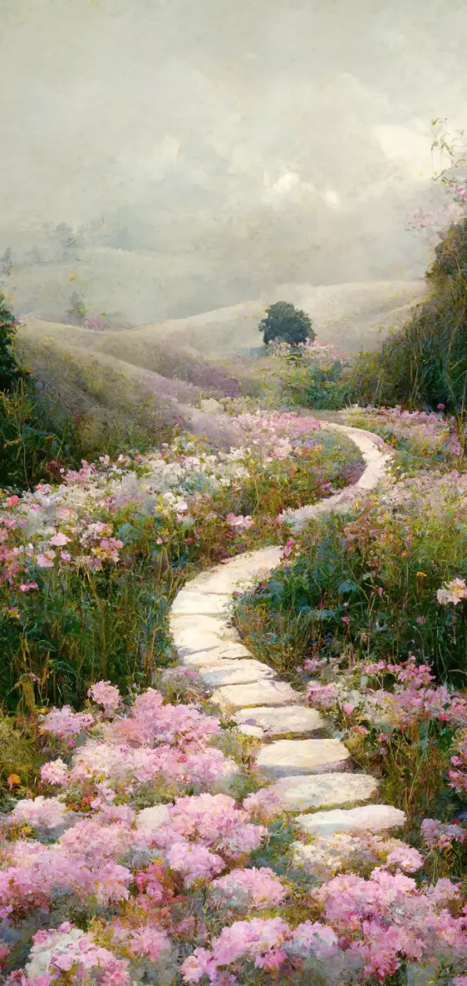 The Pathway In Pink 8X16 Ultracloth ( 96 X 192 Inch ) Backdrop