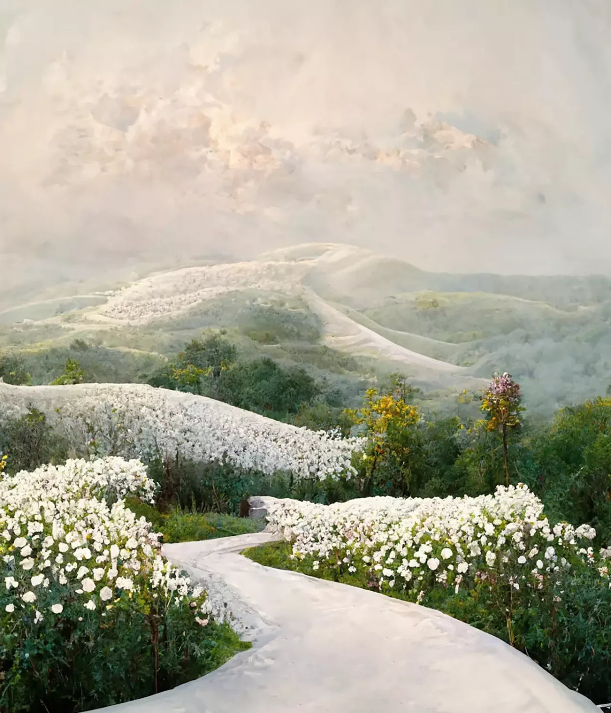 The Pathway In White 10’X12’ Ultracloth (120 X 144 Inch) Backdrop