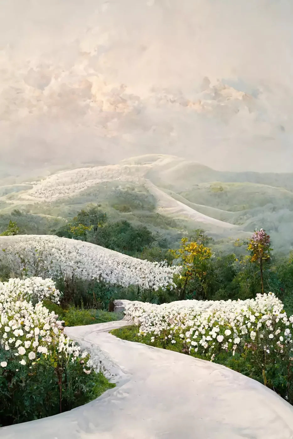 The Pathway In White 5’X8’ Ultracloth (60 X 96 Inch) Backdrop