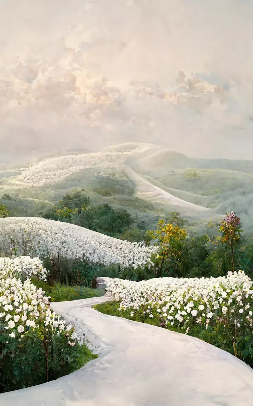 The Pathway In White 9’X14’ Ultracloth (108 X 168 Inch) Backdrop