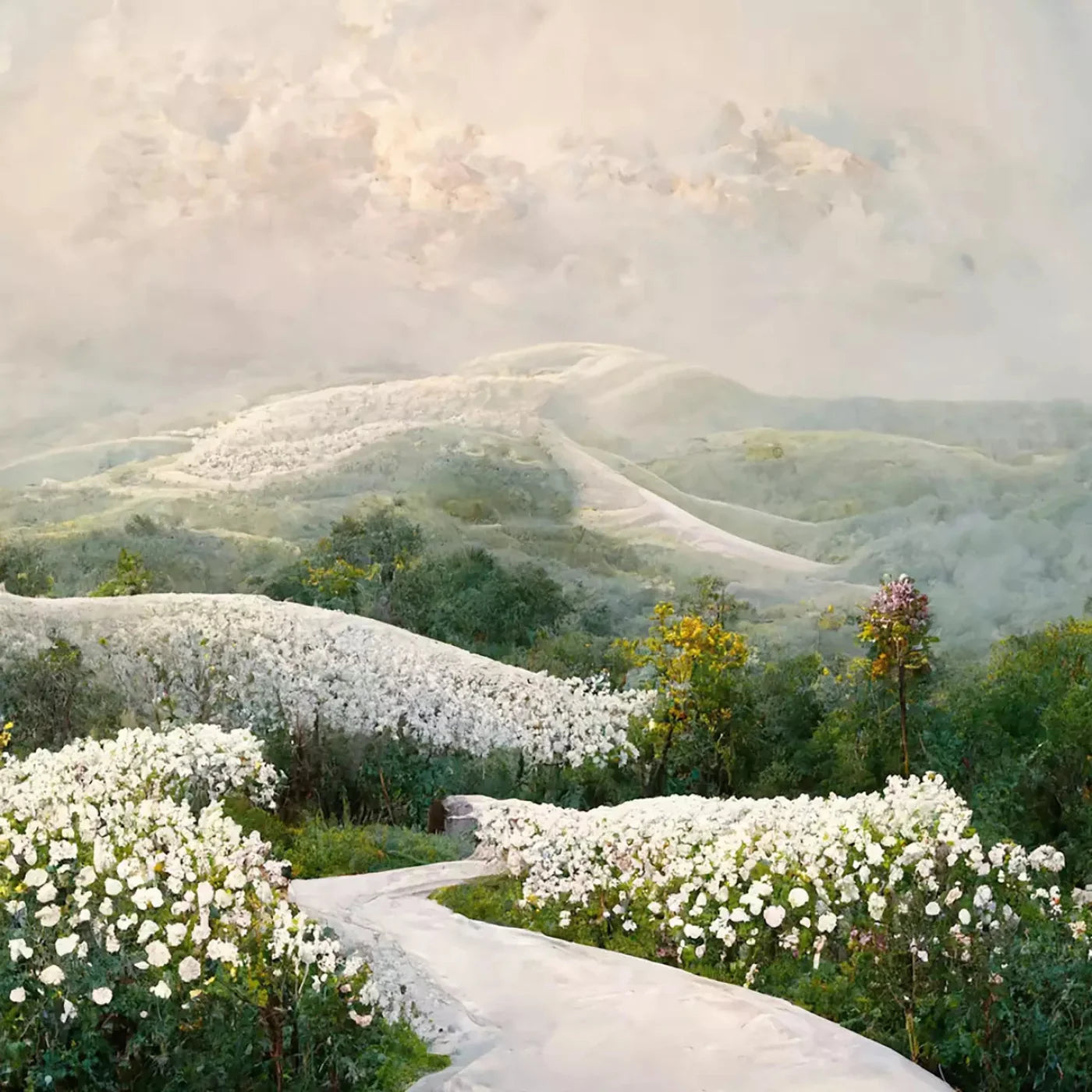 The Pathway In White Backdrop