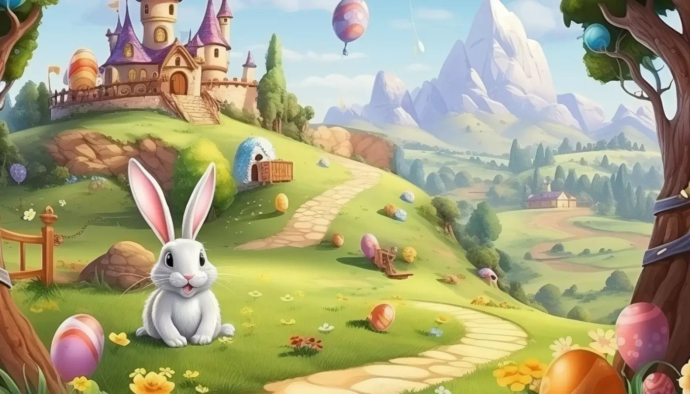 Thumper Easter Trail 14’X8’ Ultracloth (168 X 96 Inch) Backdrop