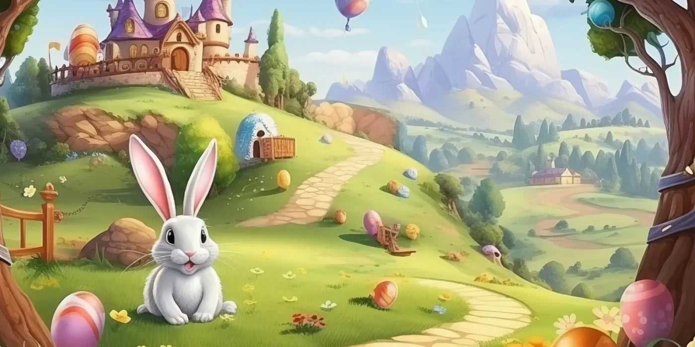 Thumper Easter Trail 16’X8’ Ultracloth (192 X 96 Inch) Backdrop