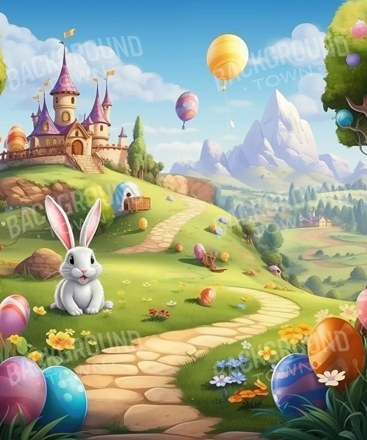 Multi-Color , Easter Backdrop for Photography