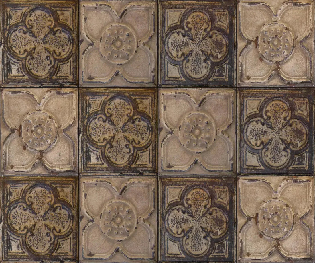 Tin Flowers 5X42 Fleece ( 60 X 50 Inch ) Backdrop