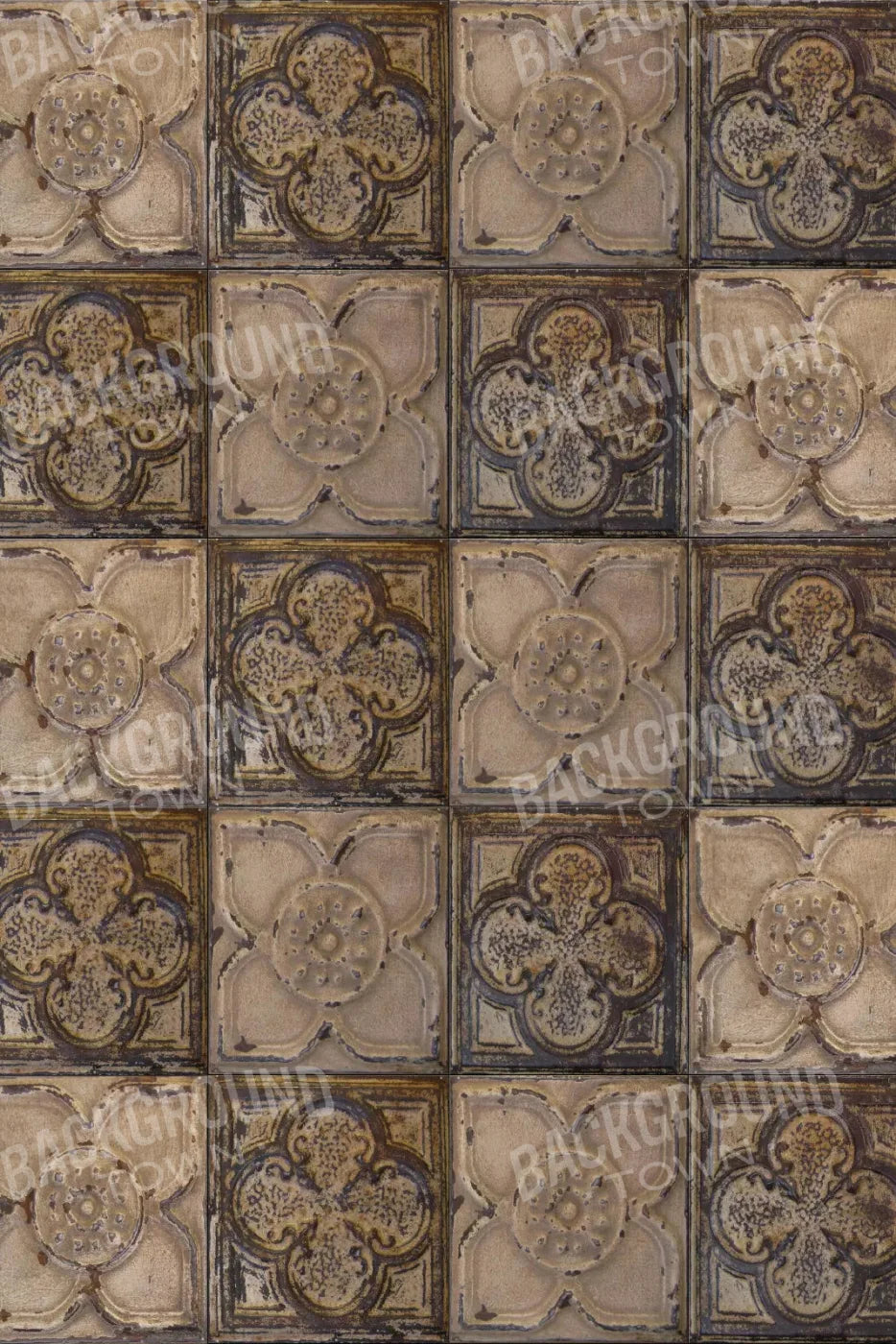 Tin Flowers Rubbermat Floor 4X5 ( 48 X 60 Inch )