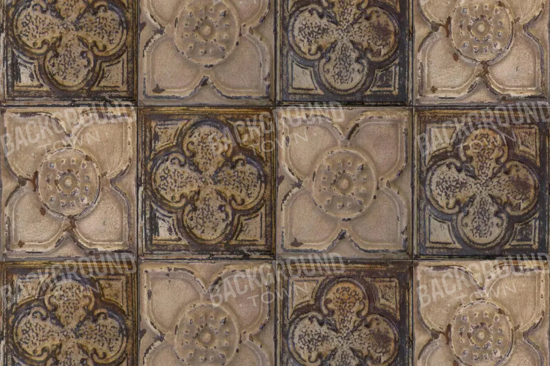 Tin Flowers Rubbermat Floor 5X4 ( 60 X 48 Inch )