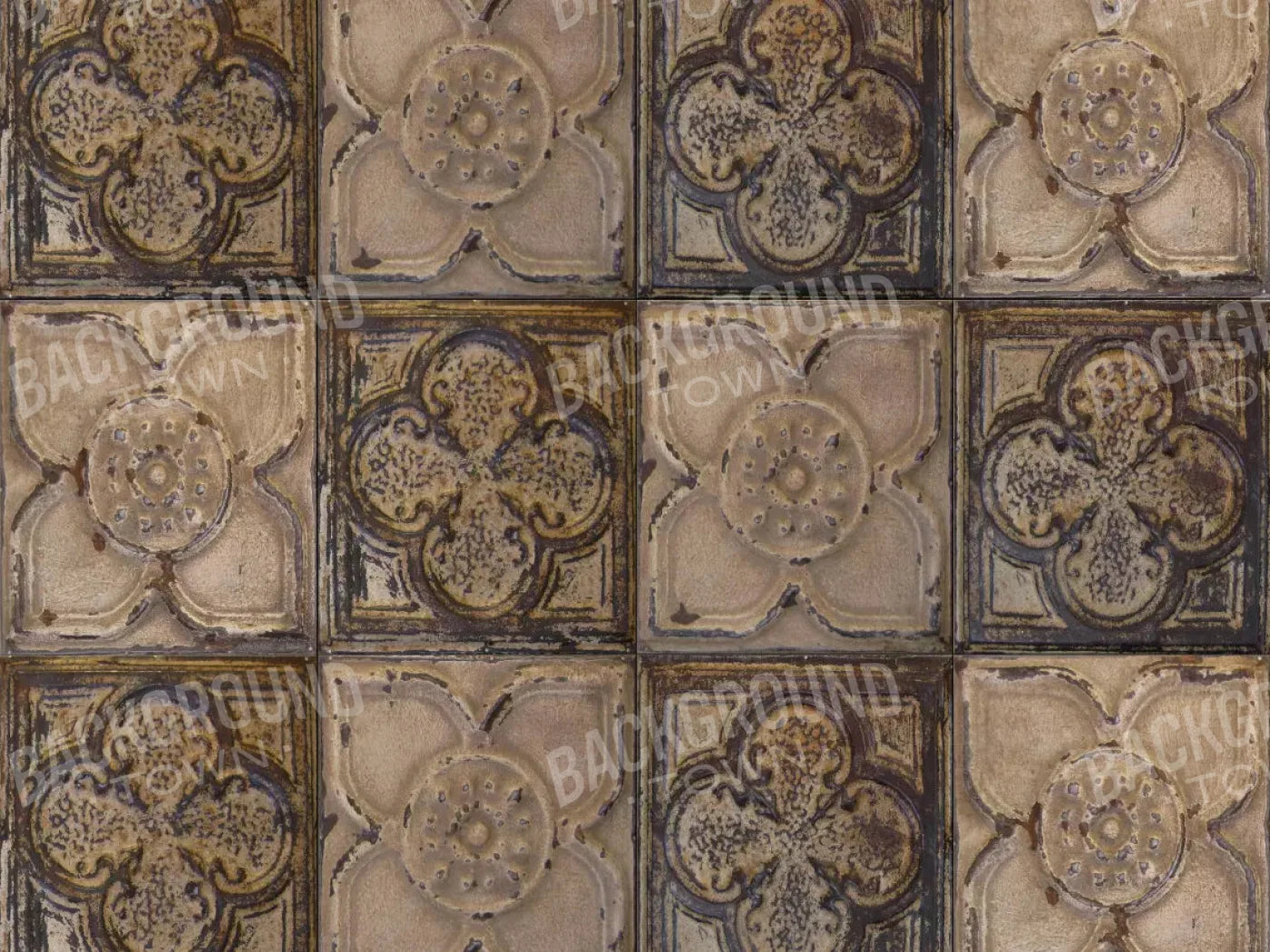 Tin Flowers Rubbermat Floor 7X5 ( 84 X 60 Inch )