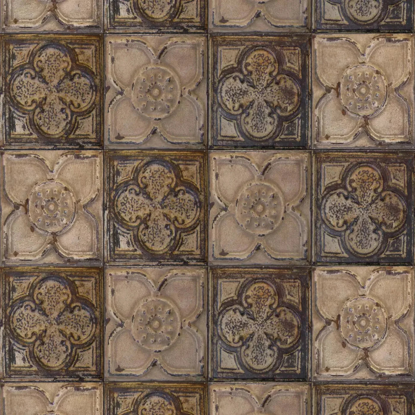 Tin Flowers Rubbermat Floor 8X8 ( 96 X Inch )