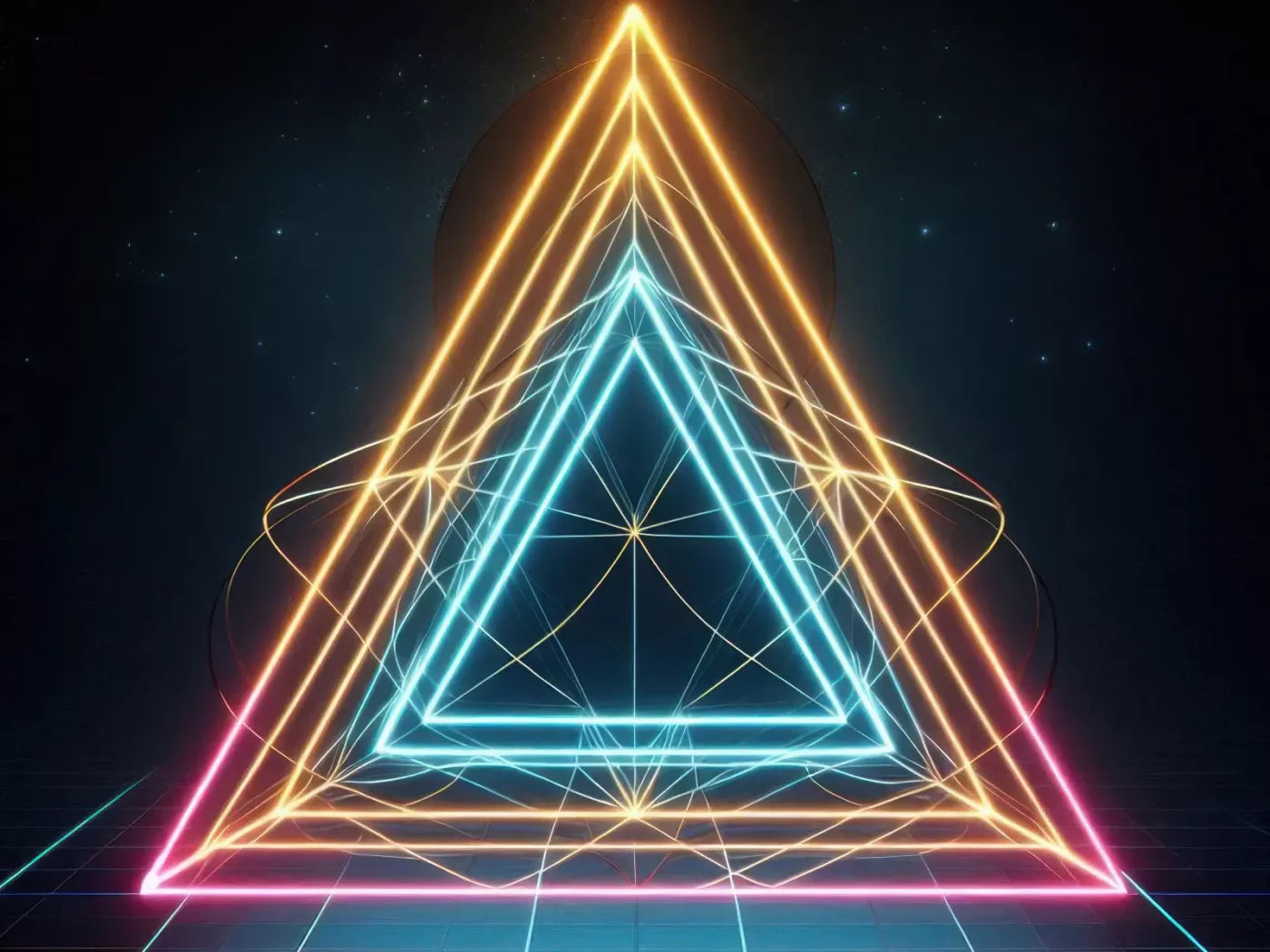 Triangle Of Colors 8’X6’ Fleece (96 X 72 Inch) Backdrop