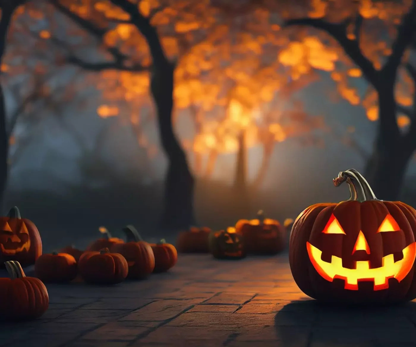 Trick Or Treat Night 12’X10’ Ultracloth (144 X 120 Inch) Backdrop