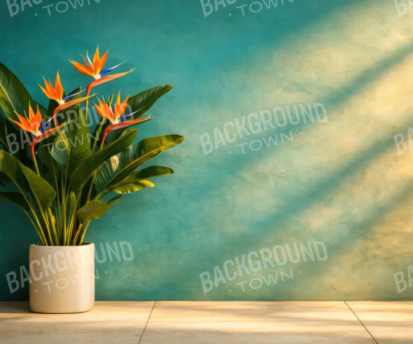 Turquoise Bird Of Paradise 12’x10’ UltraCloth (144 x 120 inch) Backdrop