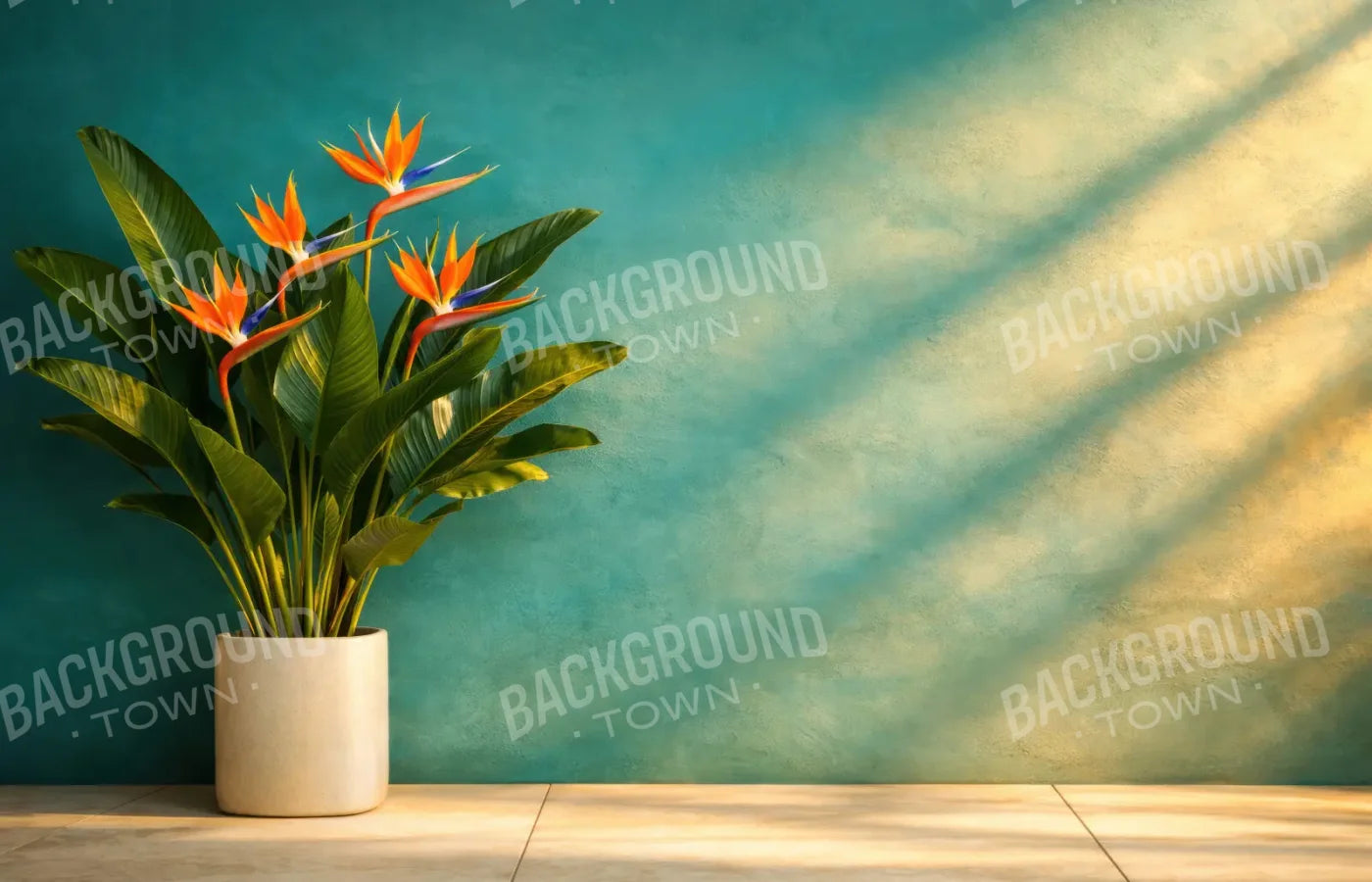 Turquoise Bird Of Paradise 14’x9’ UltraCloth (168 x 108 inch) Backdrop
