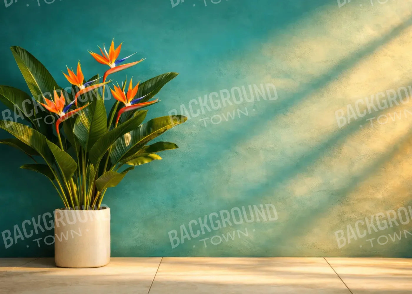 Turquoise Bird Of Paradise 7’x5’ UltraCloth (84 x 60 inch) Backdrop