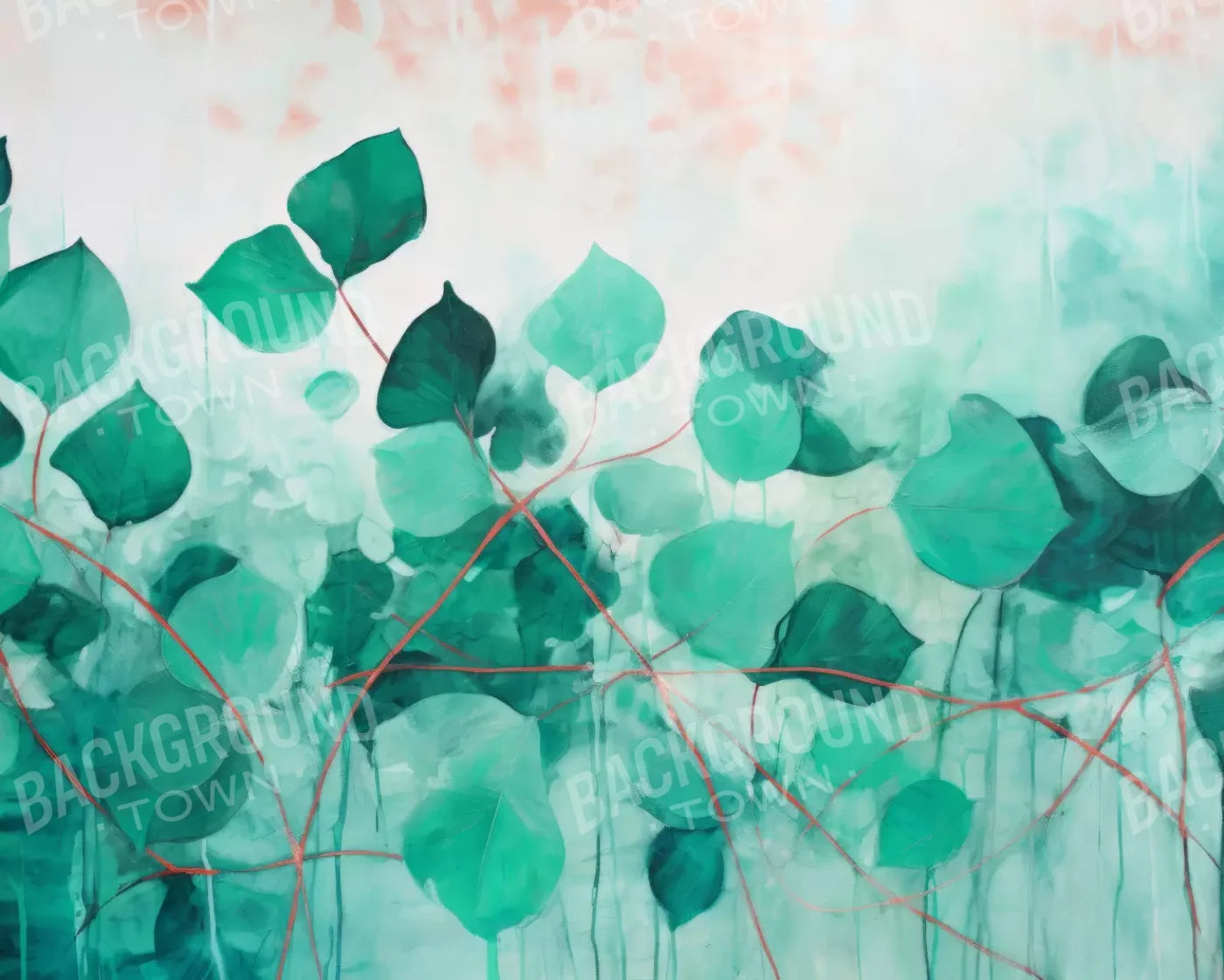 Green Leaves 10’X8’ Fleece (120 X 96 Inch) Backdrop