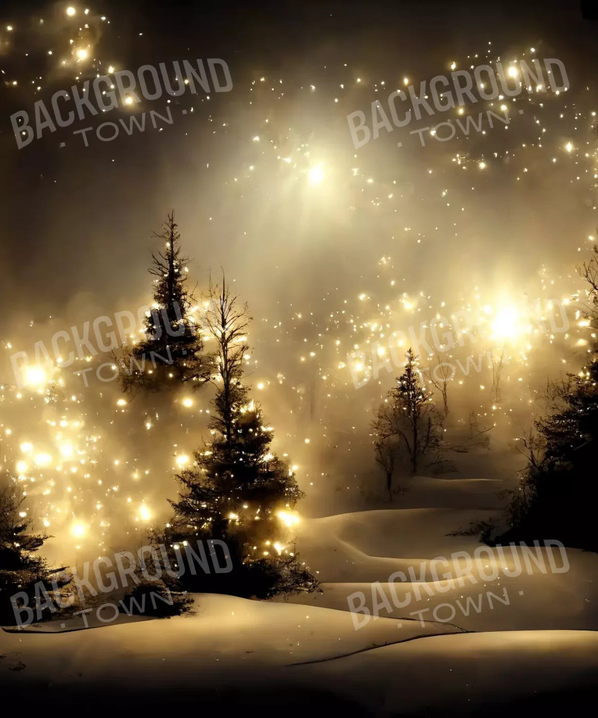 Twinkling Snowscape 10’X12’ Ultracloth (120 X 144 Inch) Backdrop
