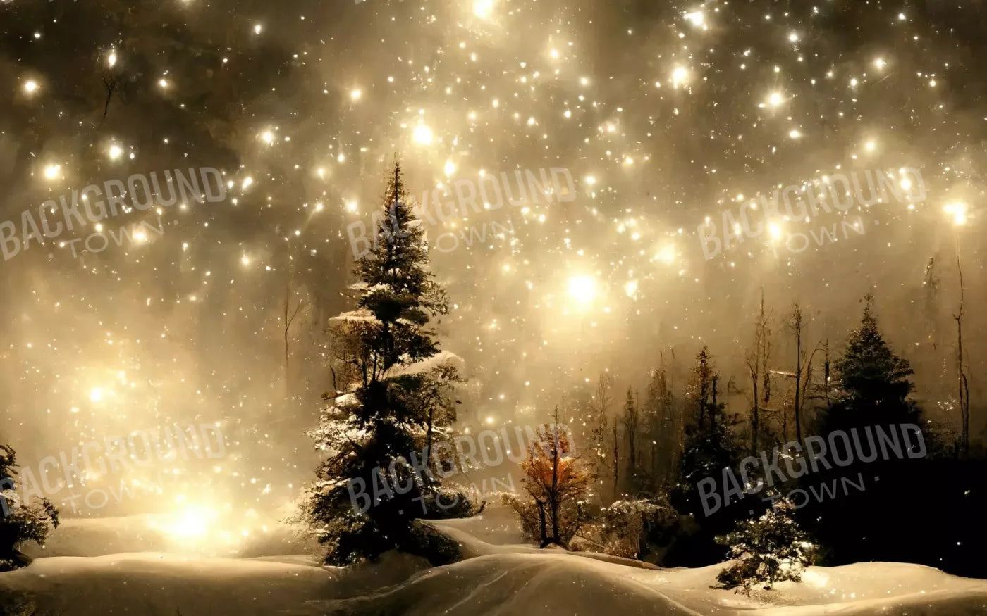 Twinkling Snowscape Ii 16’X10’ Ultracloth (192 X 120 Inch) Backdrop