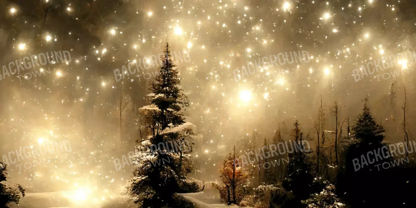 Twinkling Snowscape Ii 16’X8’ Ultracloth (192 X 96 Inch) Backdrop