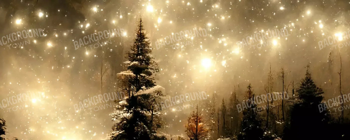 Twinkling Snowscape Ii 20’X8’ Ultracloth (240 X 96 Inch) Backdrop