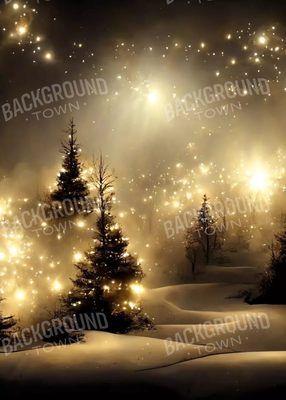 Twinkling Snowscape 5’X7’ Ultracloth (60 X 84 Inch) Backdrop