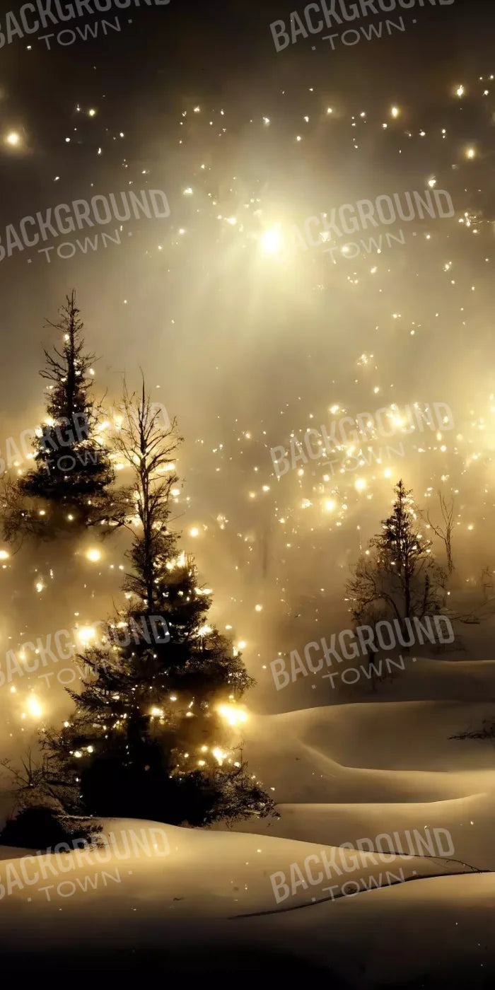 Twinkling Snowscape 8’X16’ Ultracloth (96 X 192 Inch) Backdrop