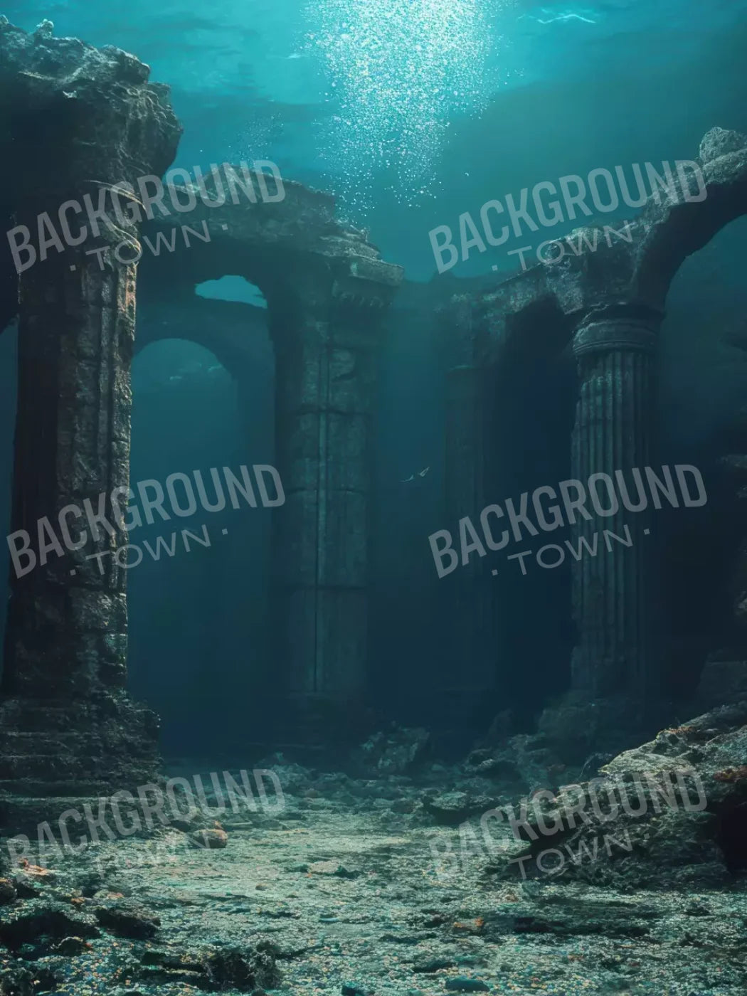 UnderwaterPillars 6’x8’ Fleece (72 x 96 inch) Backdrop