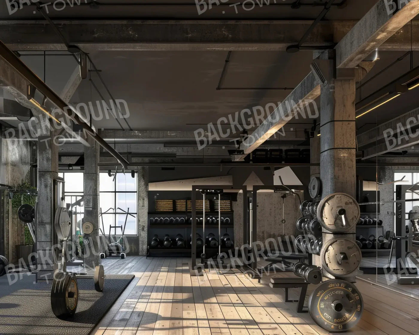 Urban Fitness Center 10’x8’ Fleece (120 x 96 inch) Backdrop