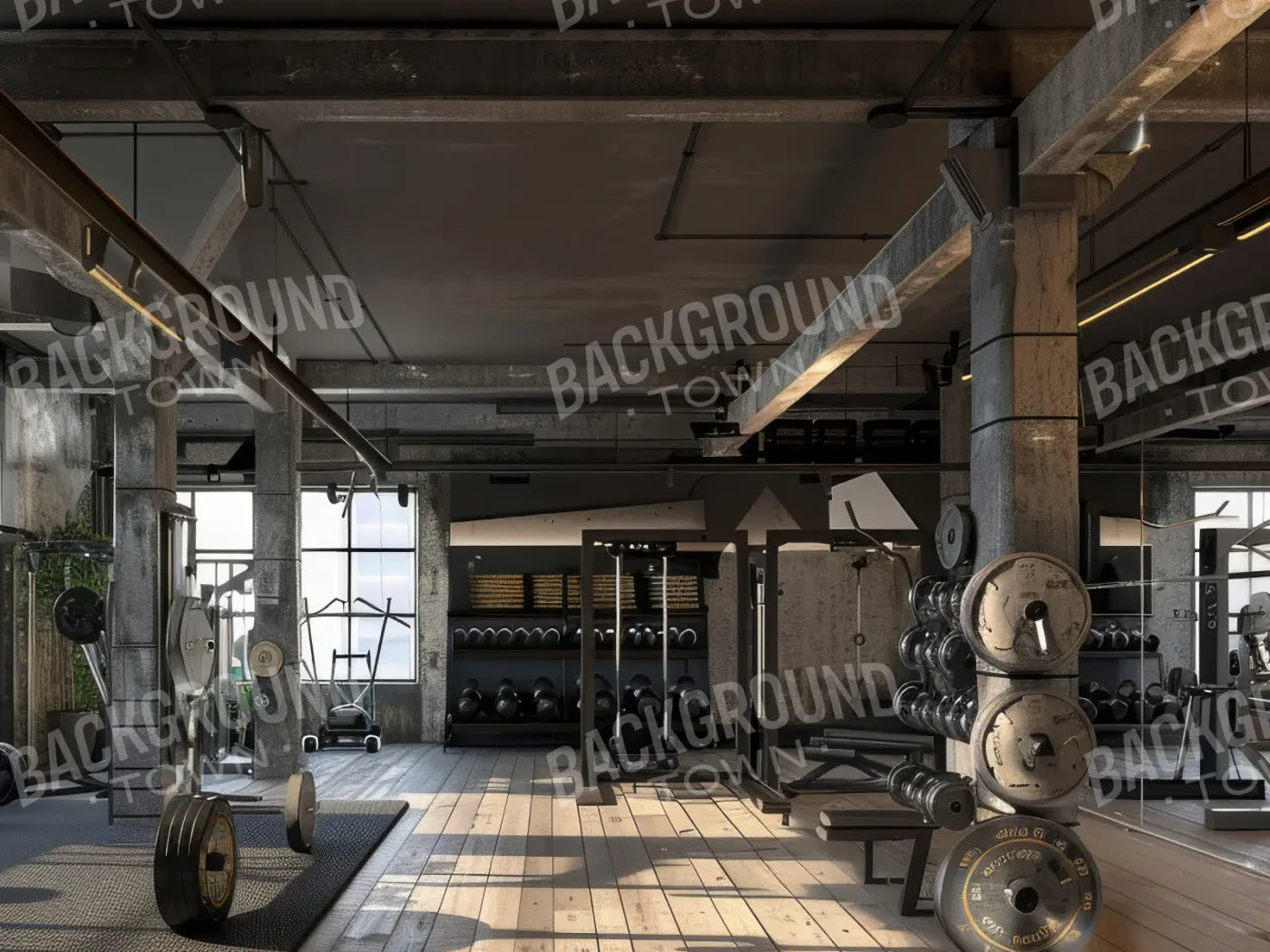 Urban Fitness Center 6’8x5’ Fleece (80 x 60 inch) Backdrop