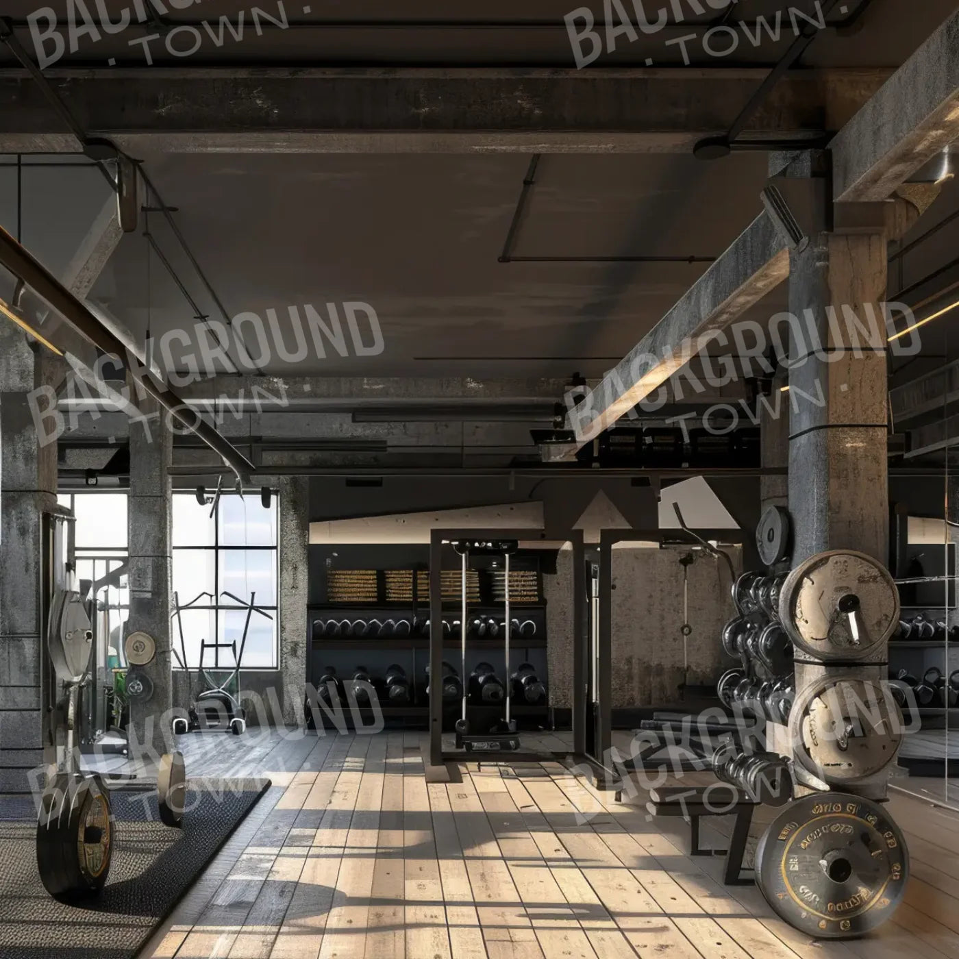 Urban Fitness Center 8’x8’ Fleece (96 x 96 inch) Backdrop