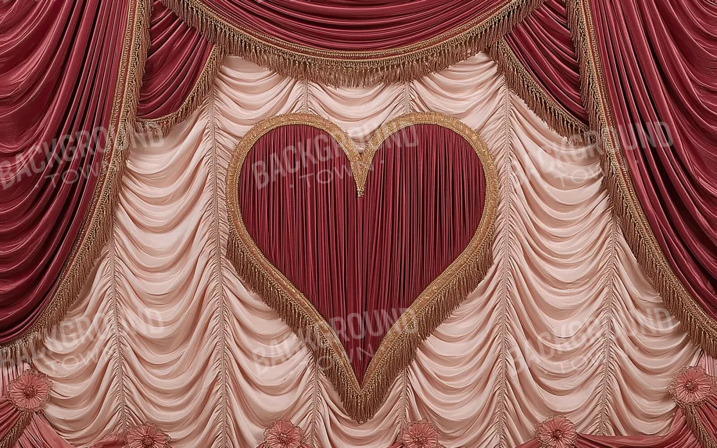 Valentines Day Heart Theater 8’x5’ UltraCloth (96 x 60 inch) Backdrop