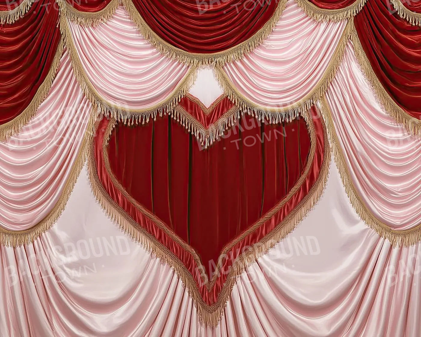 Valentines Day Heart Theater I 10’x8’ Fleece (120 x 96 inch) Backdrop