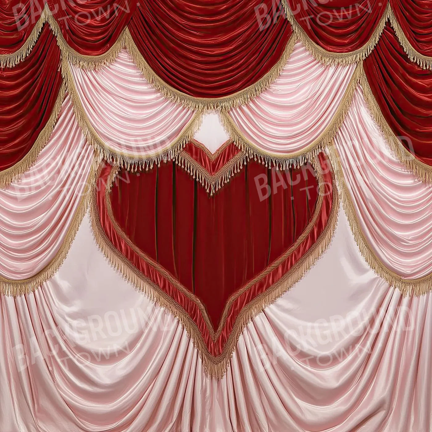 Valentines Day Heart Theater I 8’x8’ Fleece (96 x 96 inch) Backdrop