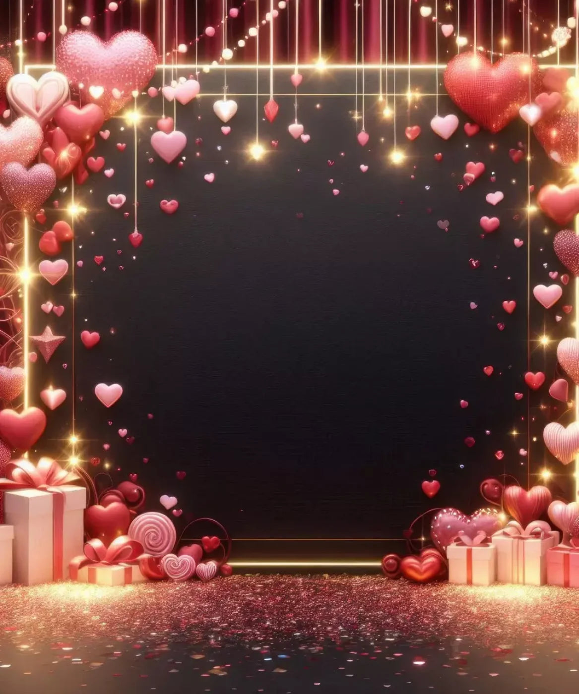 Valentines Hearts 10’X12’ Ultracloth (120 X 144 Inch) Backdrop