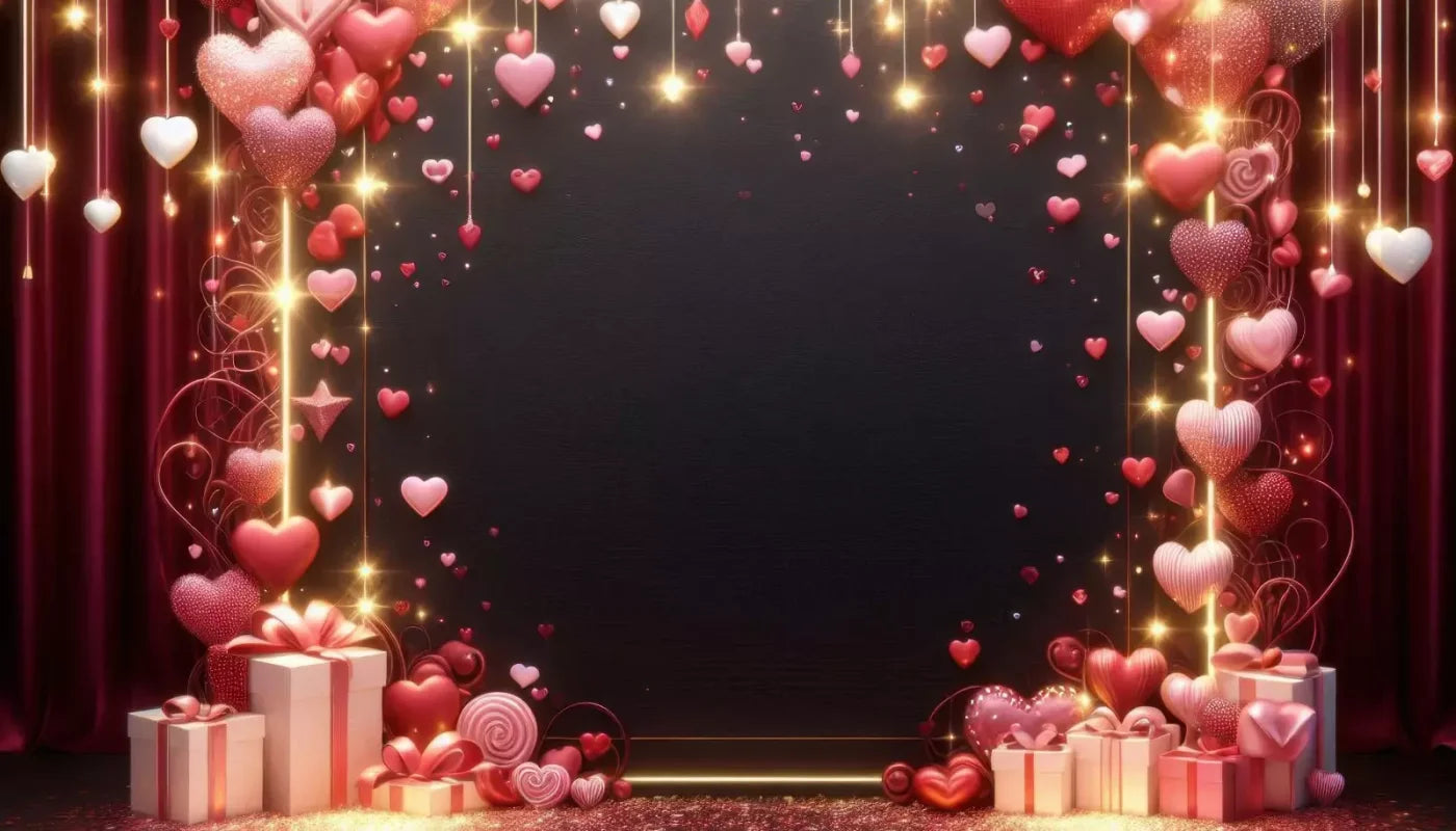 Valentines Hearts 14’X8’ Ultracloth (168 X 96 Inch) Backdrop
