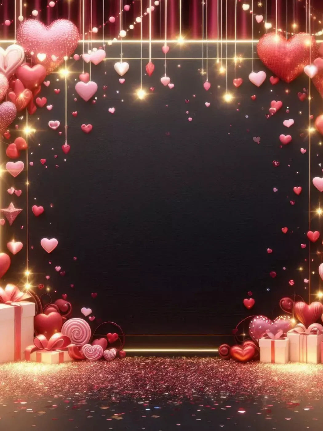 Valentines Hearts 6’X8’ Fleece (72 X 96 Inch) Backdrop