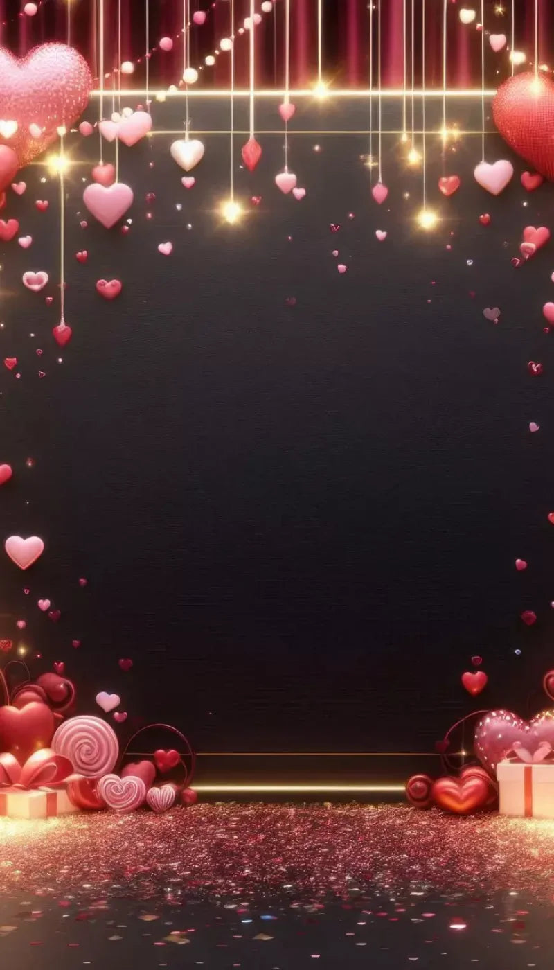 Valentines Hearts 8’X14’ Ultracloth (96 X 168 Inch) Backdrop