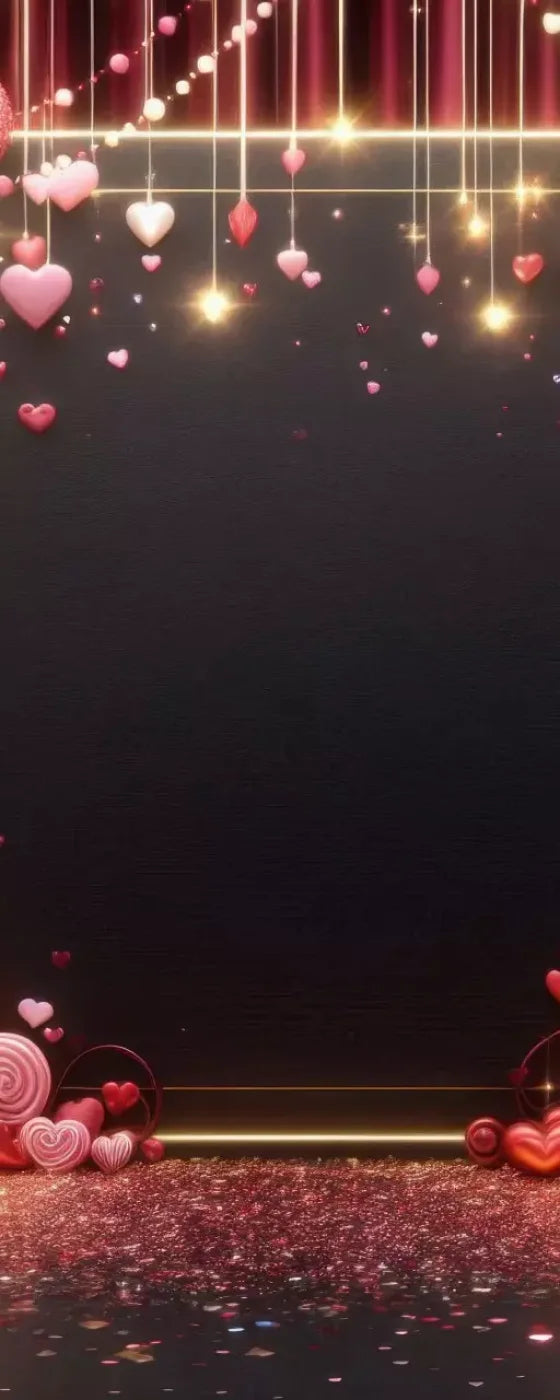 Valentines Hearts 8’X20’ Ultracloth (96 X 240 Inch) Backdrop