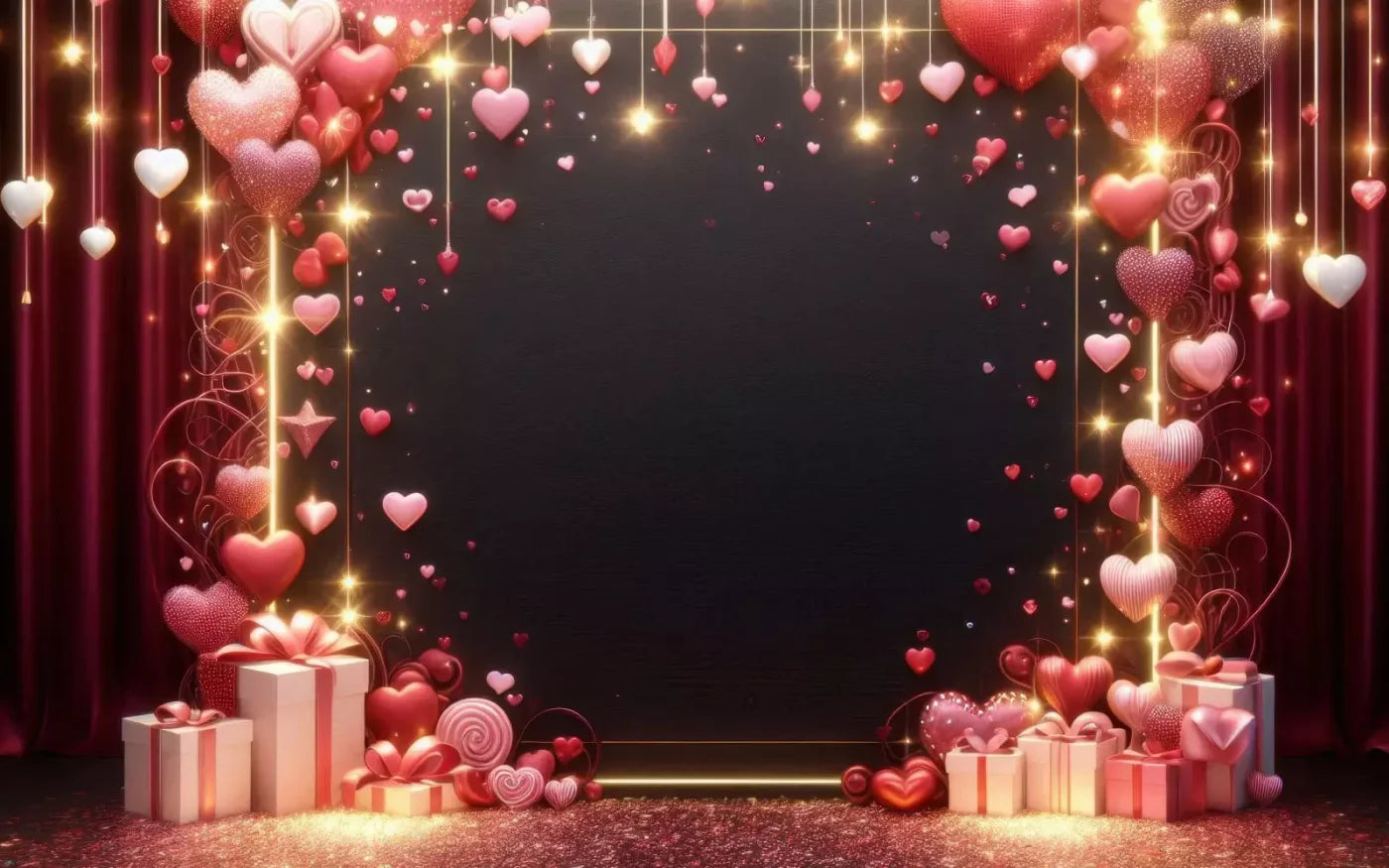 Valentines Hearts 8’X5’ Ultracloth (96 X 60 Inch) Backdrop
