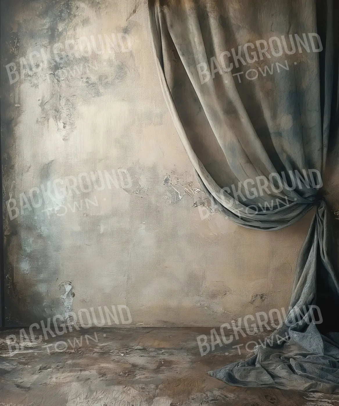 Weathered Wall and Drape Backdrop for Photography