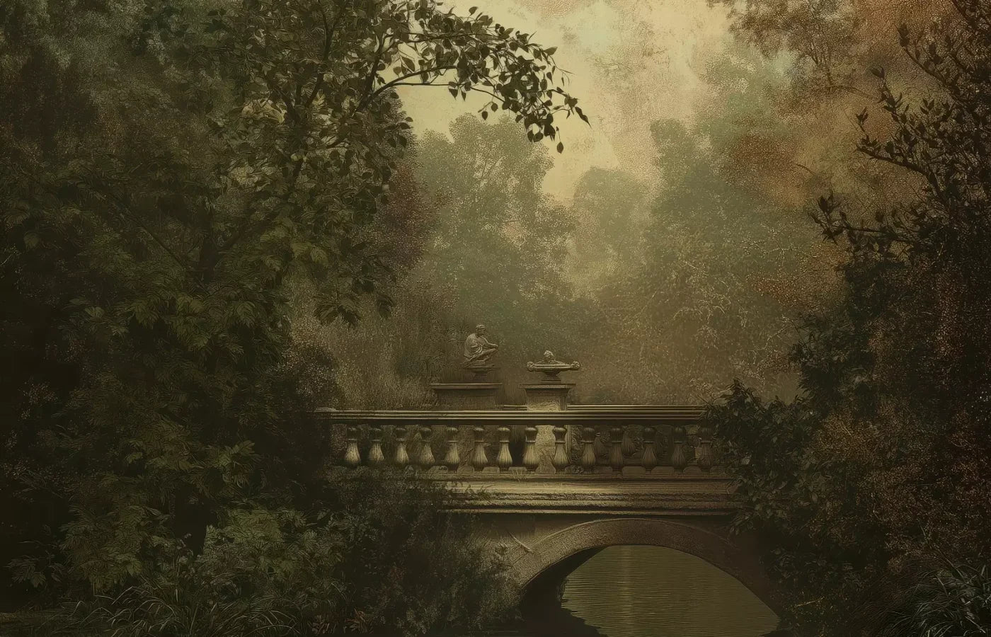 Victorian Bridge Over Water 14’x9’ UltraCloth (168 x 108 inch) Backdrop