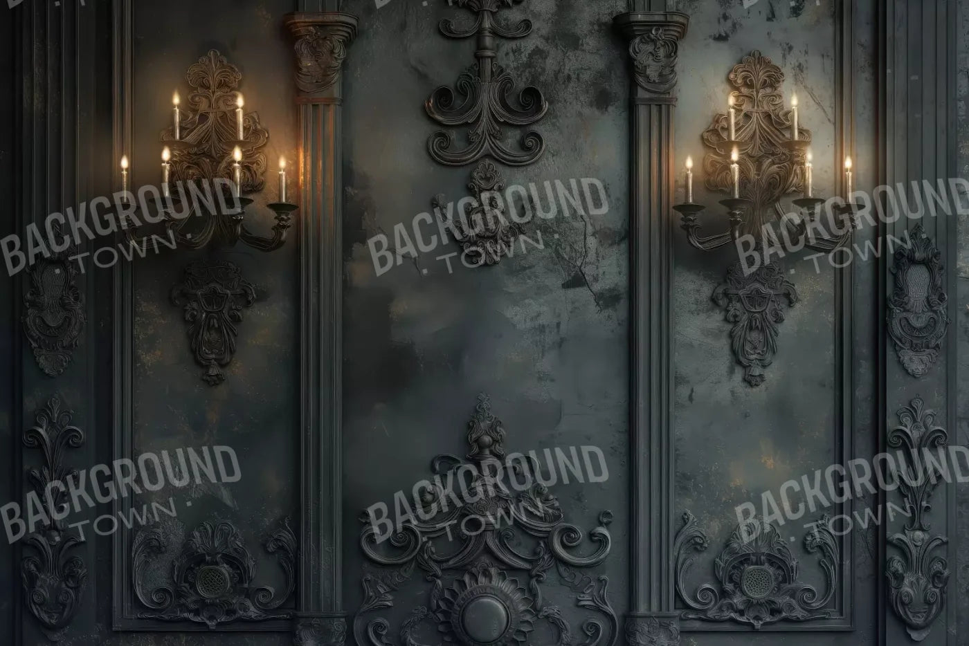 Victorian Candle Sconces 12’x8’ UltraCloth (144 x 96 inch) Backdrop