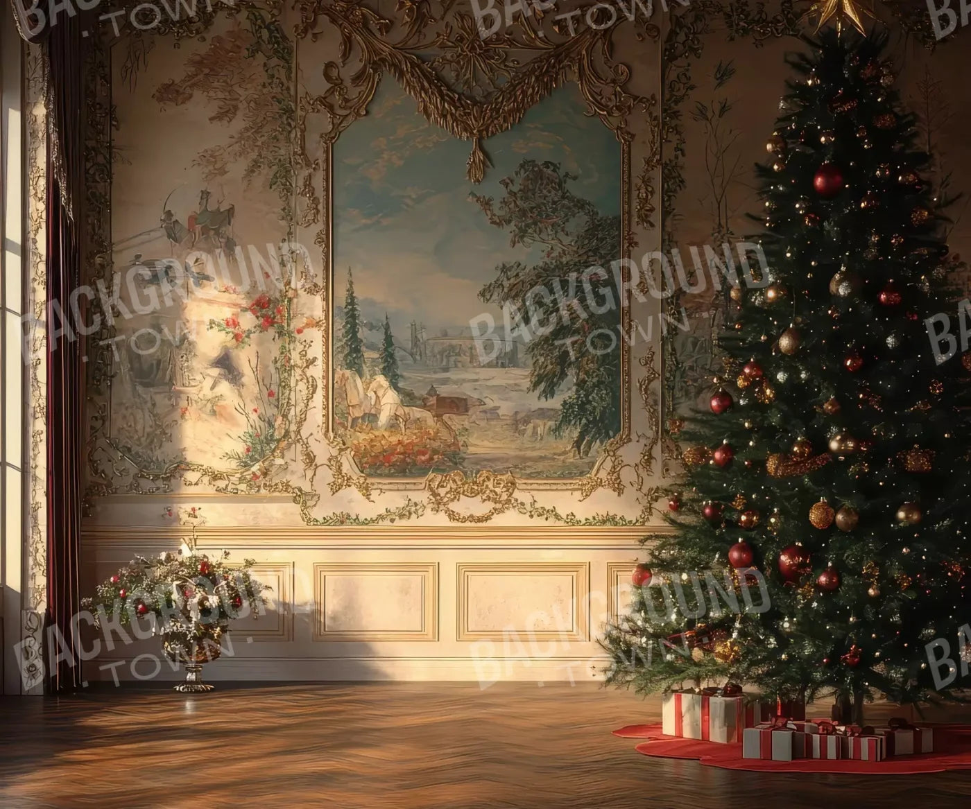 Victorian Christmas Morning 5’x4’2 Fleece (60 x 50 inch) Backdrop