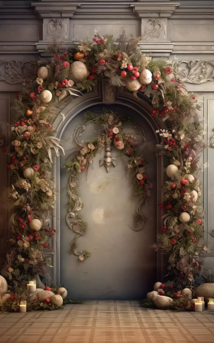 Victorian Christmas Arch 10’X16’ Ultracloth (120 X 192 Inch) Backdrop