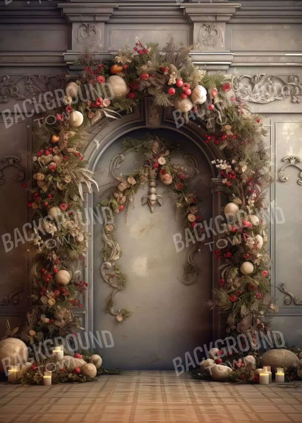 Victorian Christmas Arch 5’X7’ Ultracloth (60 X 84 Inch) Backdrop