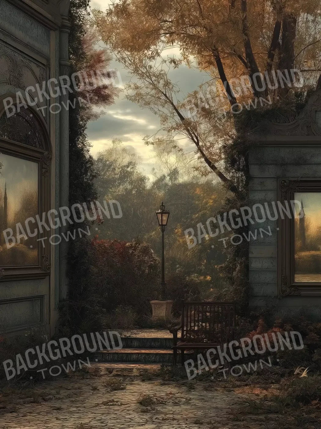 Victorian Courtyard 6’x8’ Fleece (72 x 96 inch) Backdrop