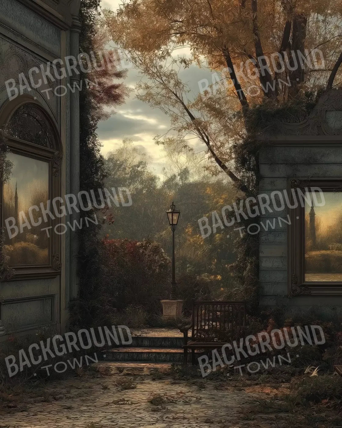 Victorian Courtyard 8’x10’ Fleece (96 x 120 inch) Backdrop