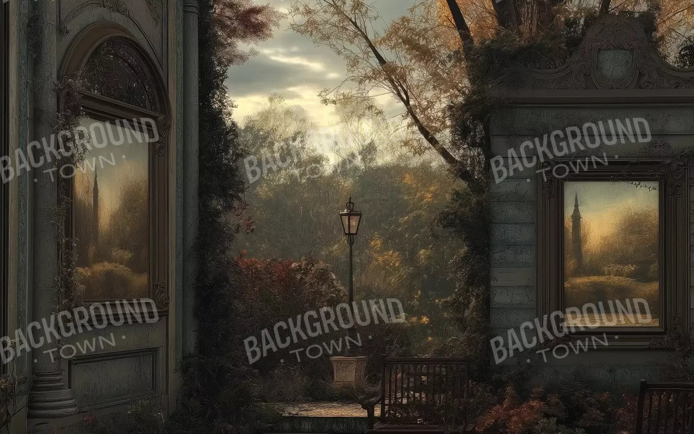 Victorian Courtyard 8’x5’ UltraCloth (96 x 60 inch) Backdrop